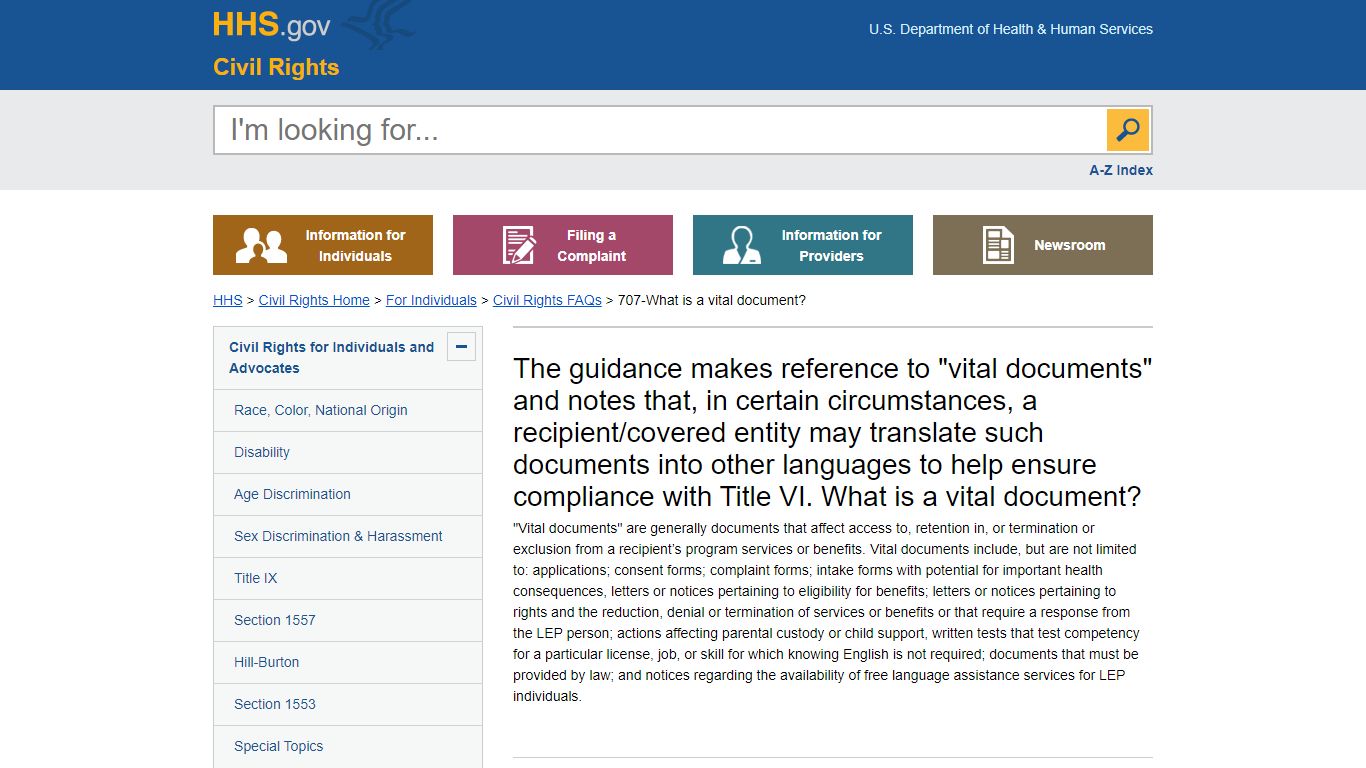 707-What is a vital document? | HHS.gov